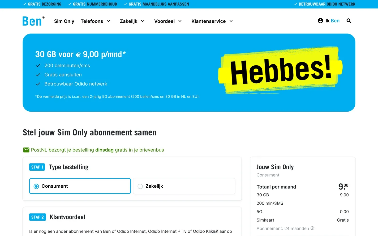 Screenshot of Ben.nl Redesign/UI Library