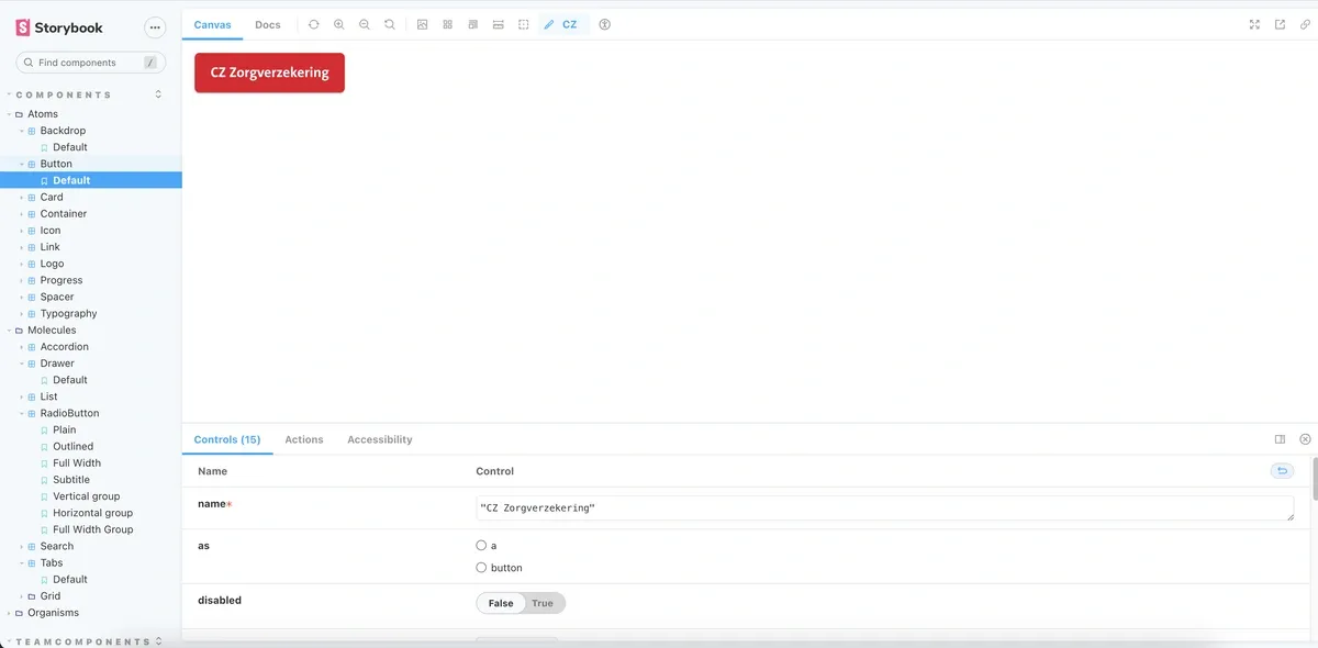 Screenshot of CZ Component Library
