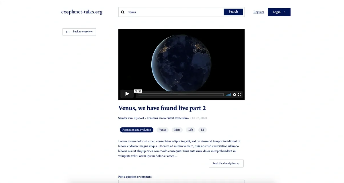 Screenshot of Exoplanet-talks.org