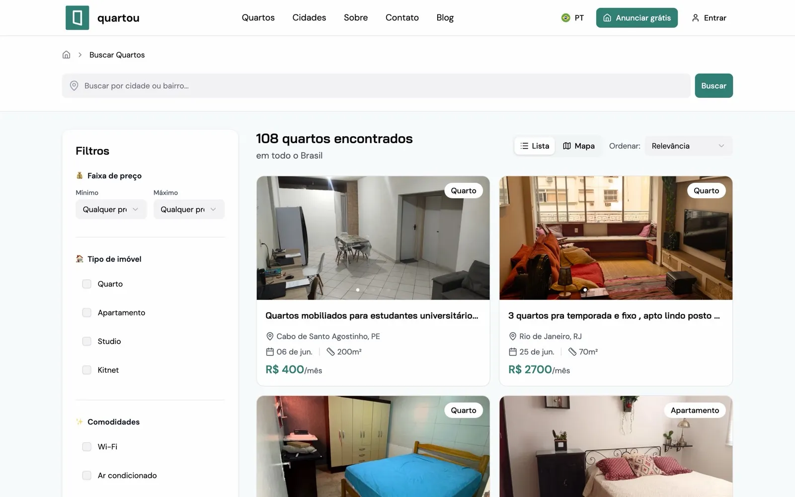 Screenshot of quartou.com.br