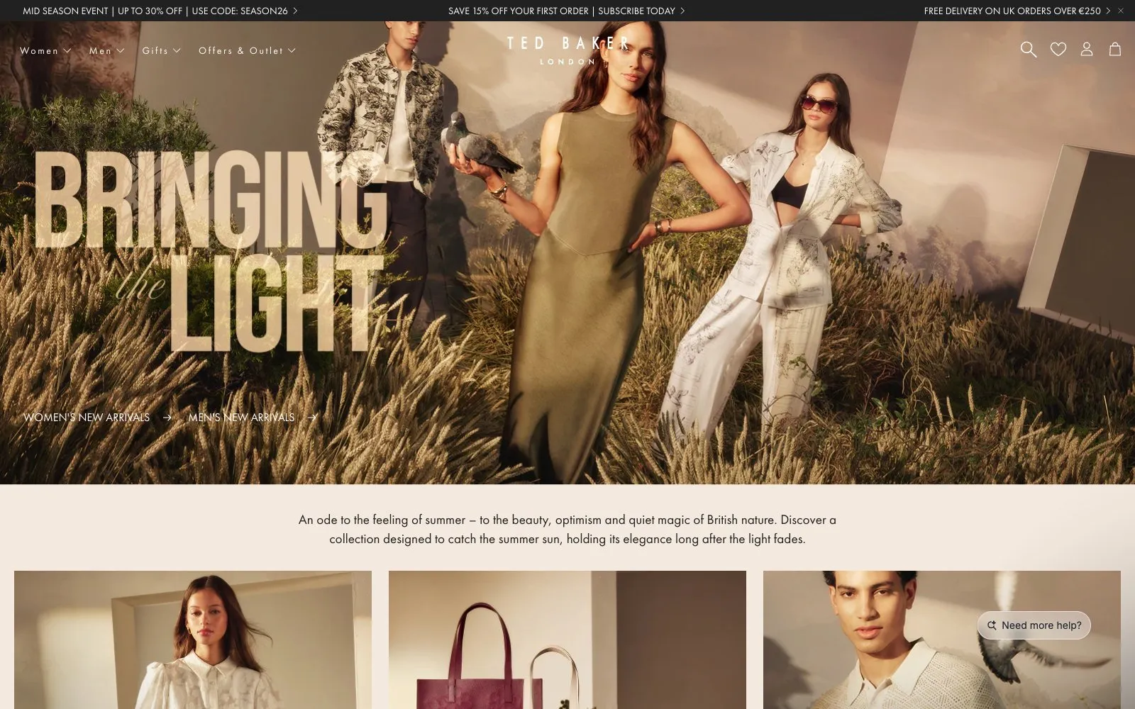 Screenshot of Ted Baker Checkout