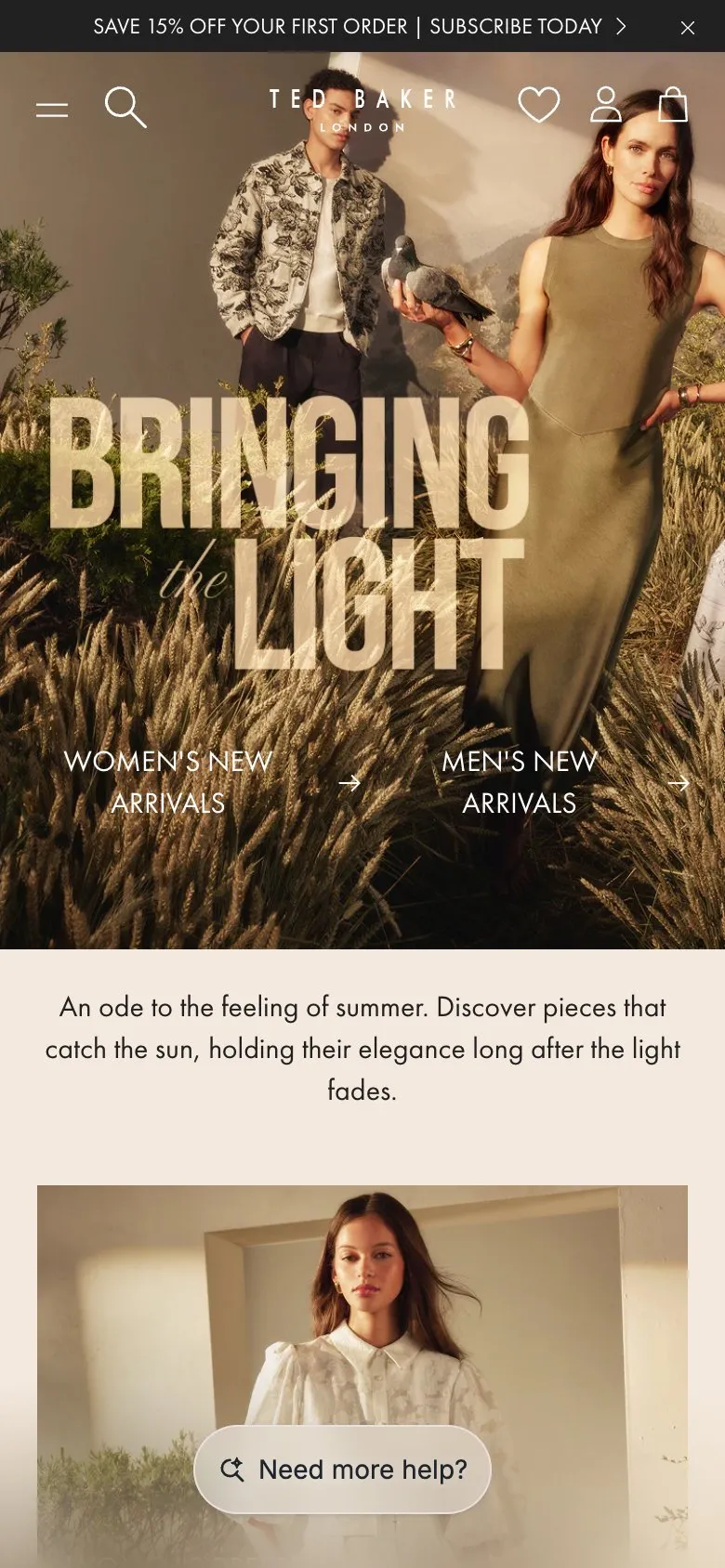 Mobile screenshot of Ted Baker Checkout